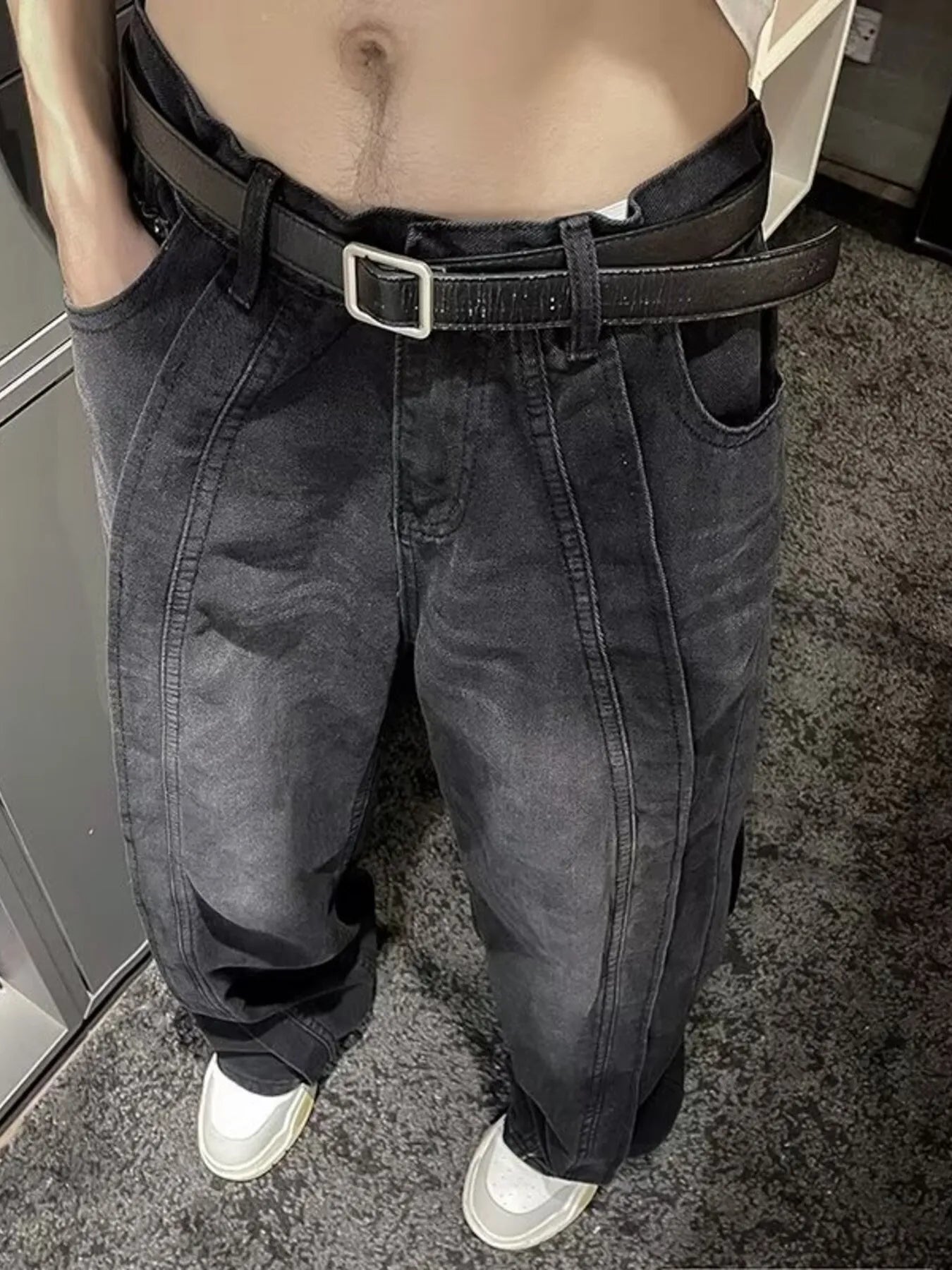 Men's Full Size Wide Leg Jeans Plus Size