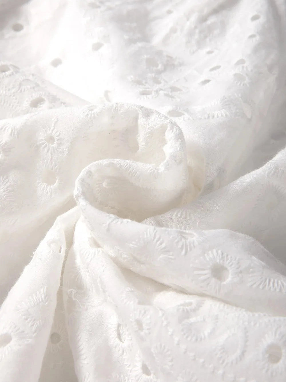 Eyelet V-Neck Long Sleeve Blouse NicholesGifts