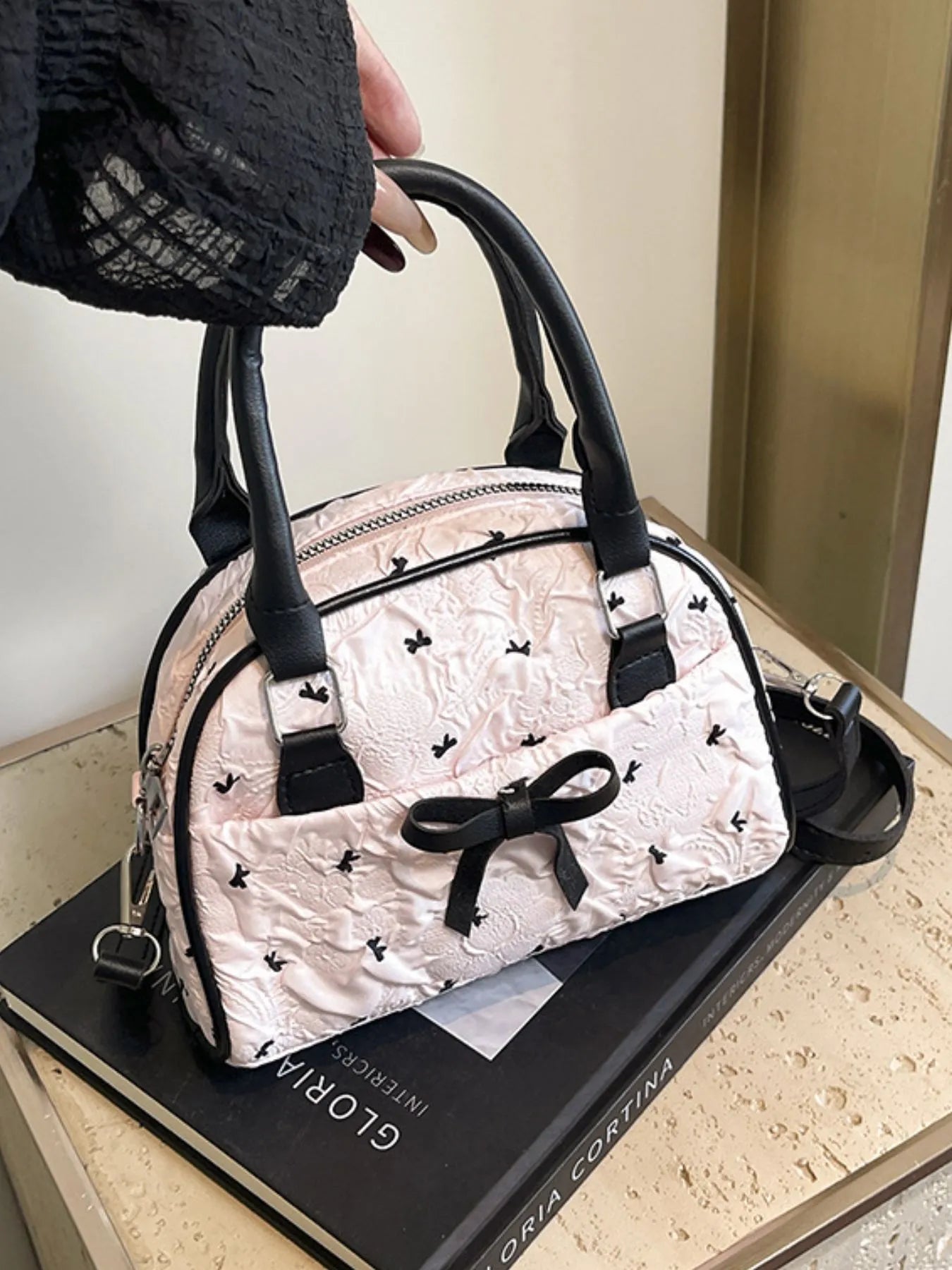 Ruched Bow Crossbody Bag Trendsi