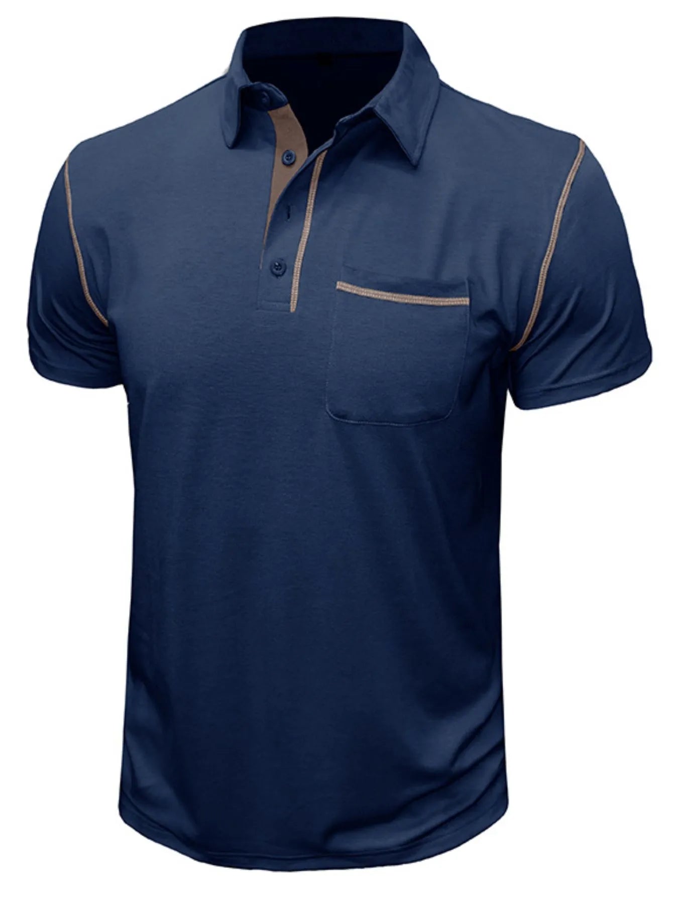 Men's Classic Polo Shirt with Contrast Stitching