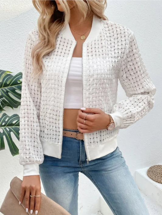 Zip Up Long Sleeve Jacket nicholesgifts