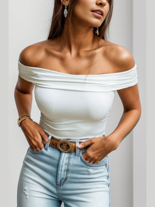Women Off-Shoulder Short Sleeve Blouse
