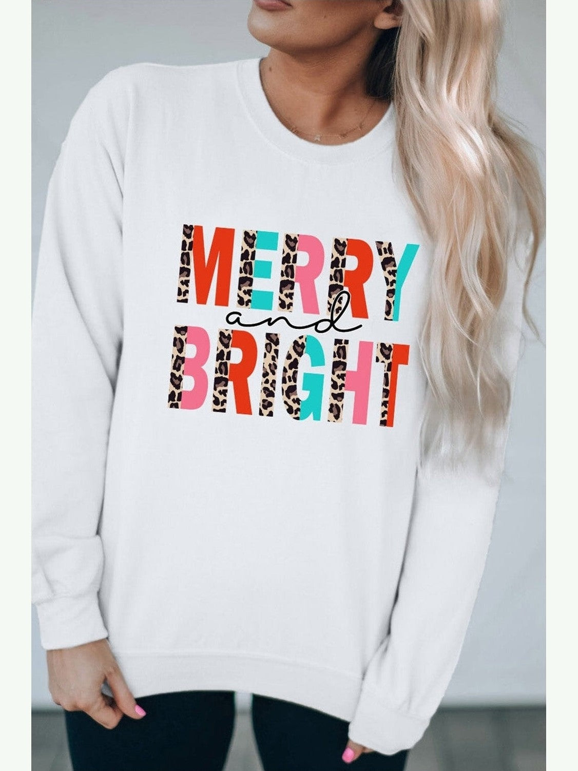 MERRY AND BRIGHT Graphic Sweatshirt