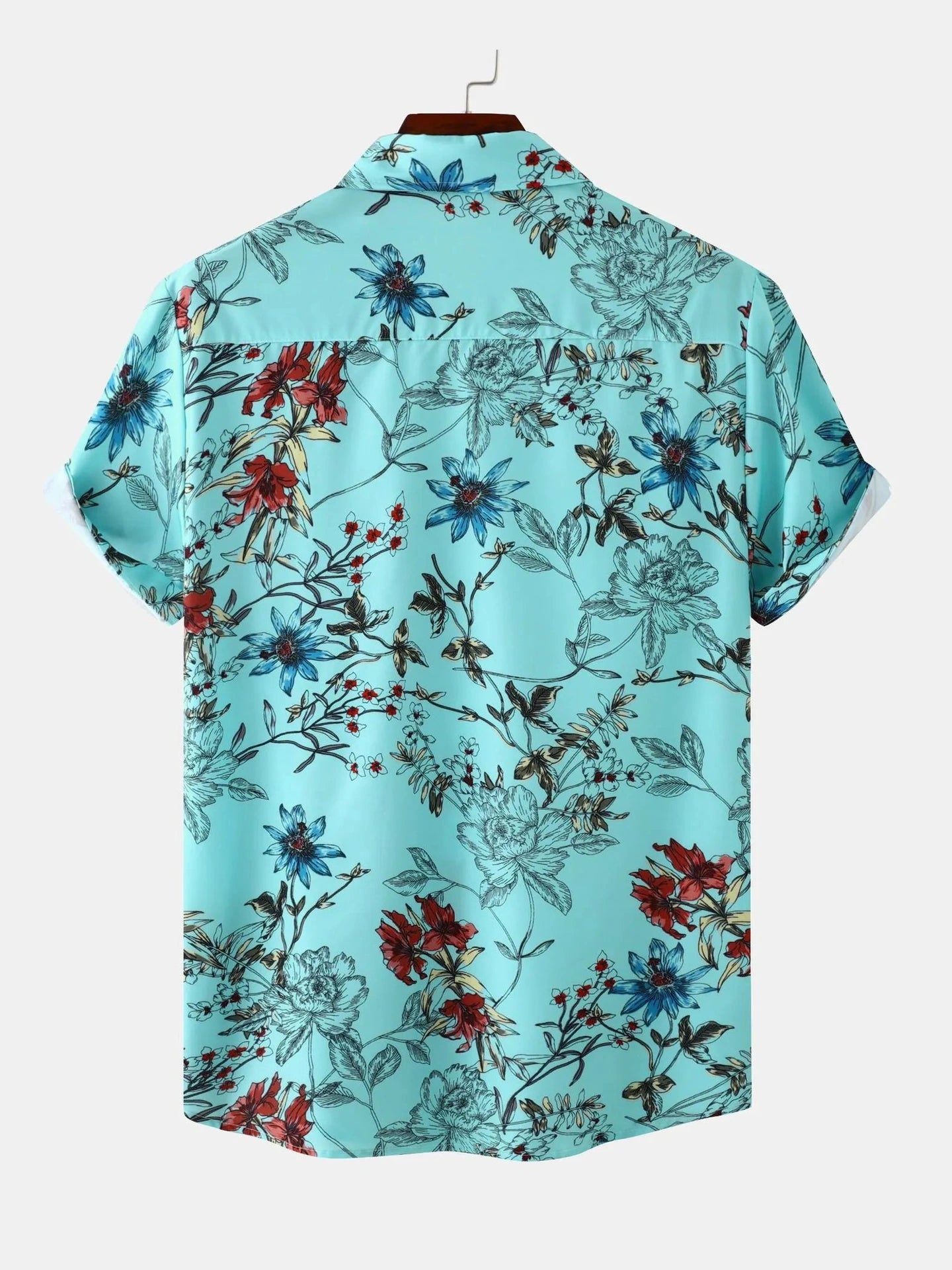 Men's Plus Size Floral Print Short Sleeve Button Down Casual Shirt Trendsi
