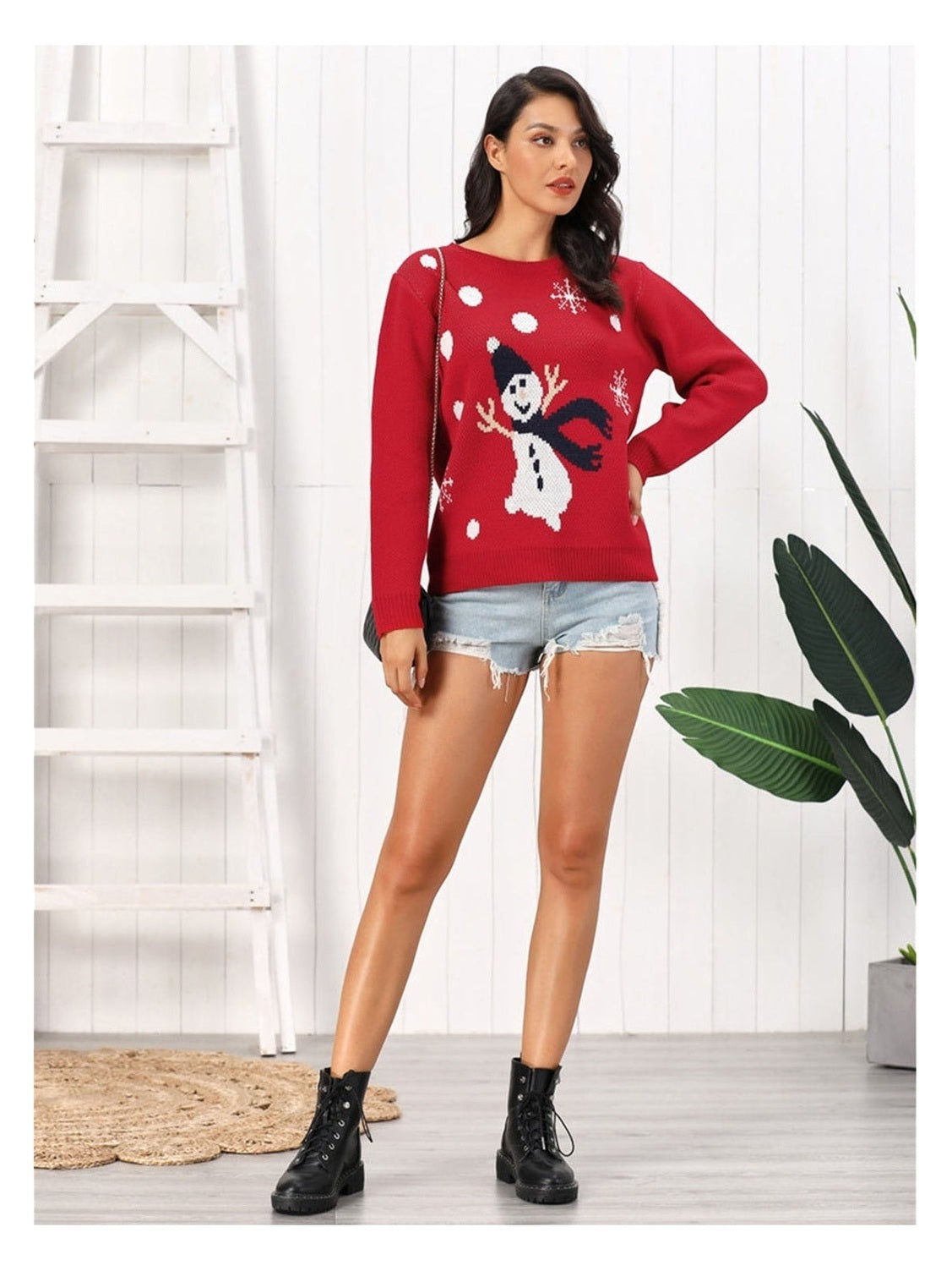 Snowman Round Neck Sweater NicholesGifts