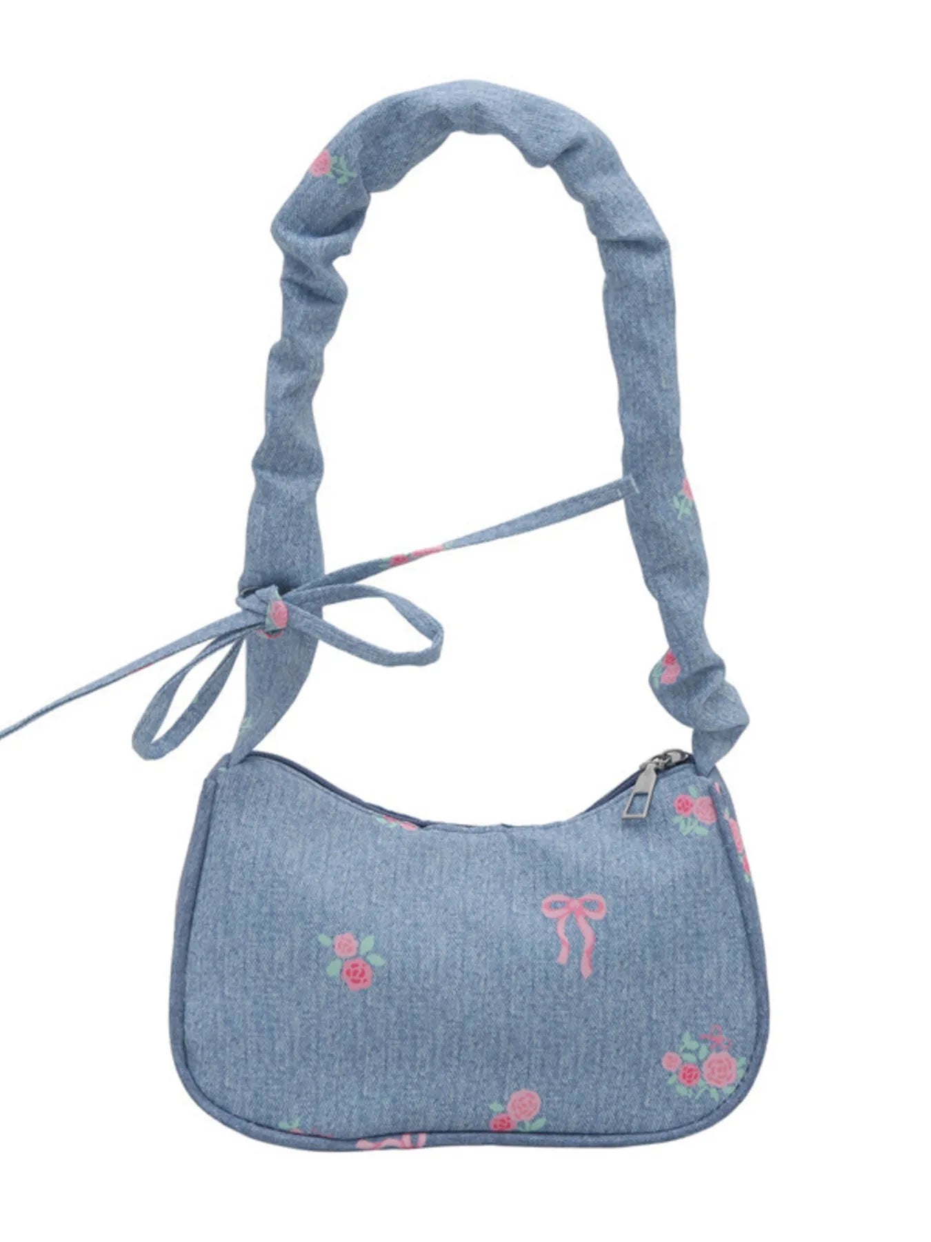 Embroidered Ruched Strap Shoulder Bag Trendsi