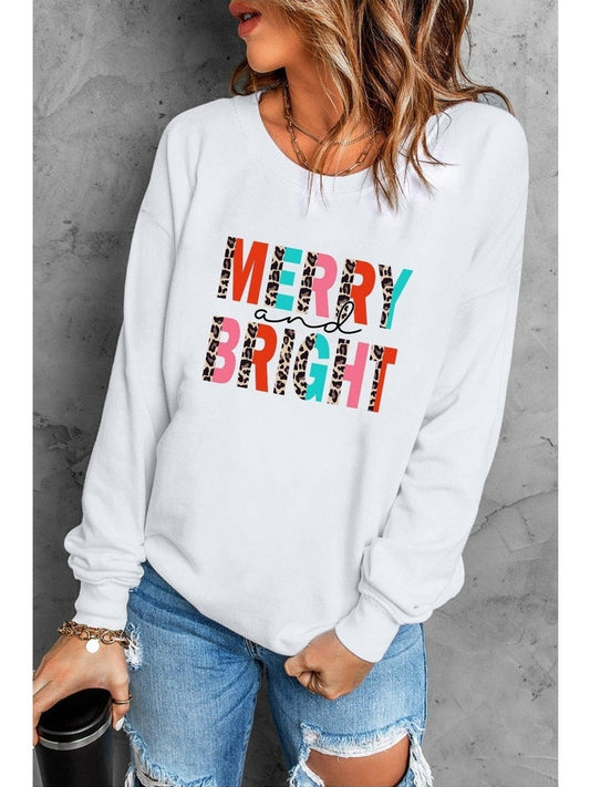 MERRY AND BRIGHT Graphic Sweatshirt