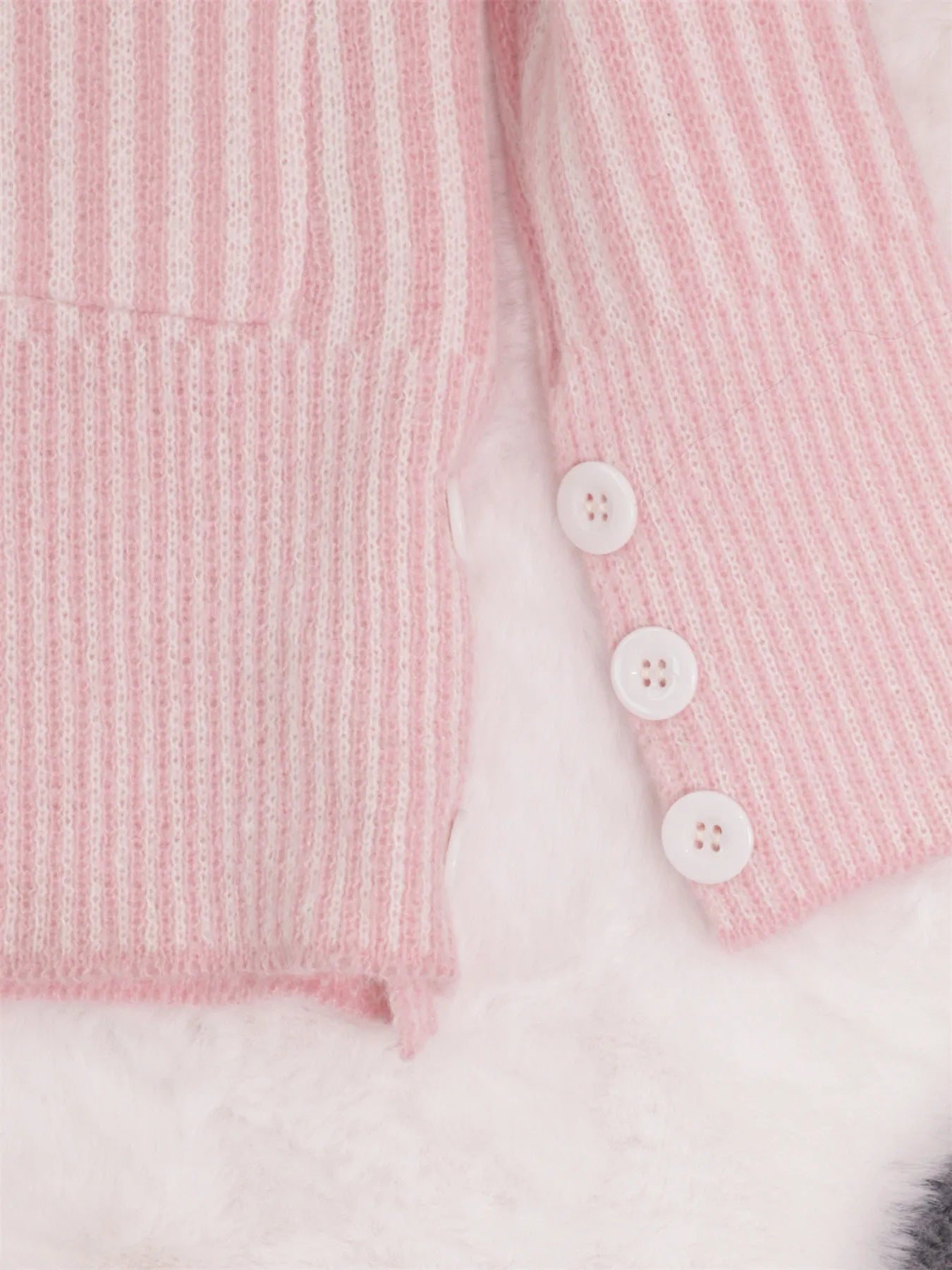 Striped Button-Front Cardigan with Contrast Trim