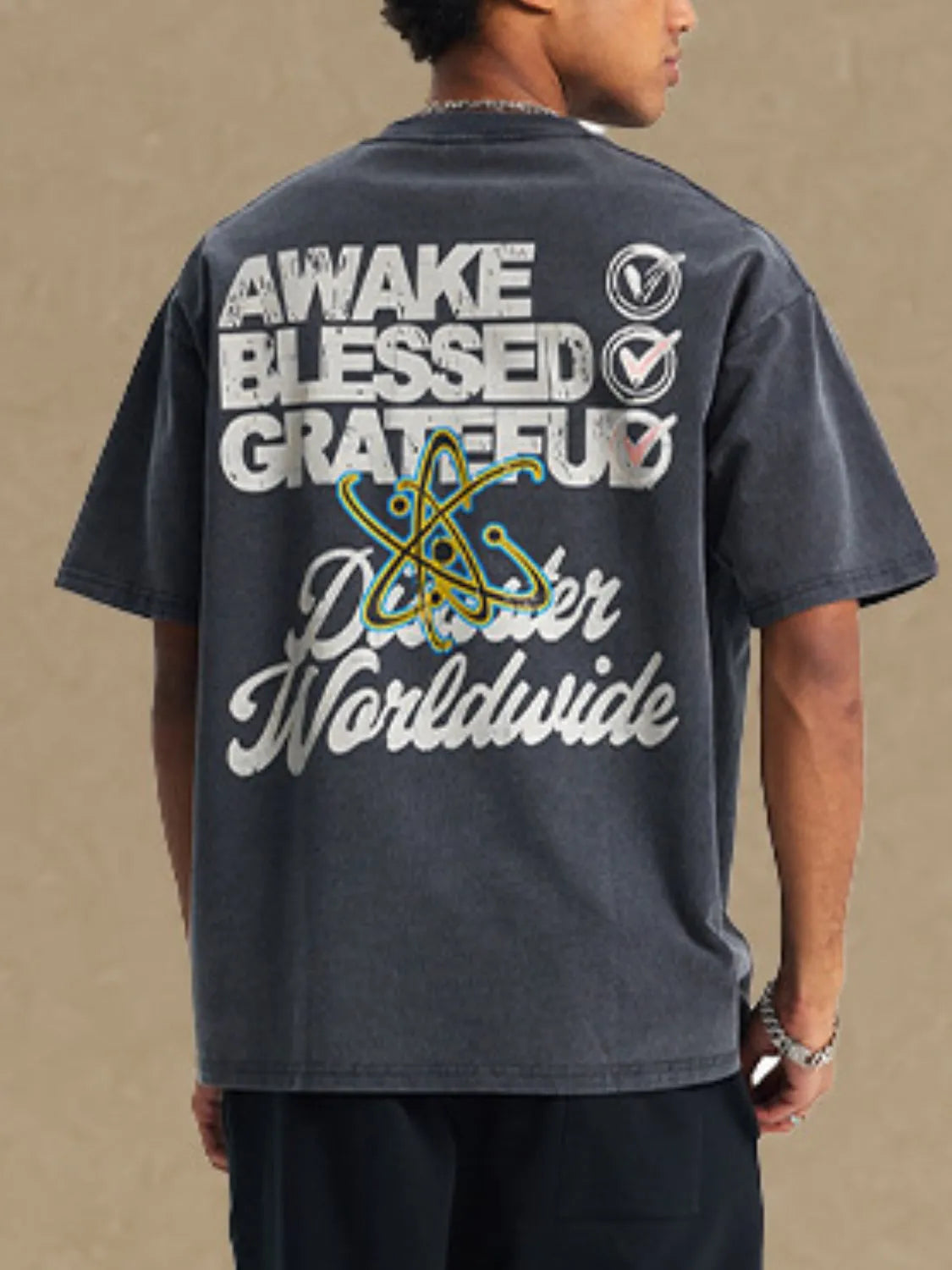 Men's Graphic Round Neck Half Sleeve T-Shirt Trendsi