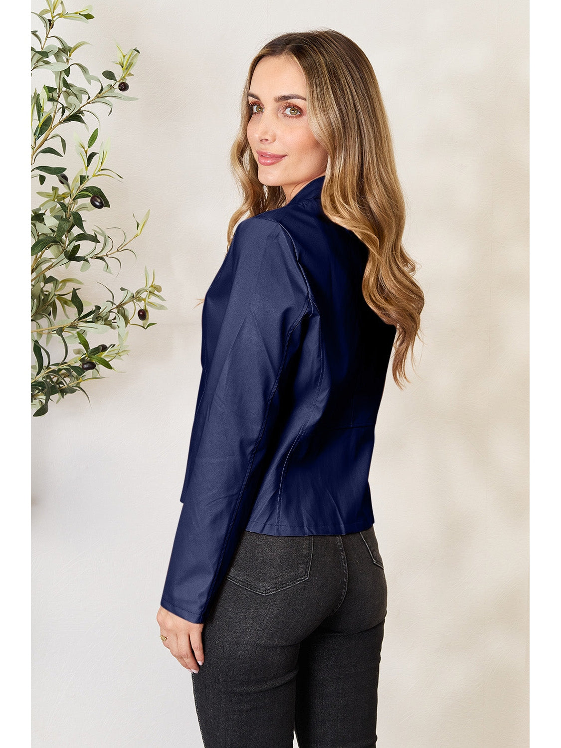 NicholesGifts Women Mock Neck Zip Up Jacket NicholesGifts