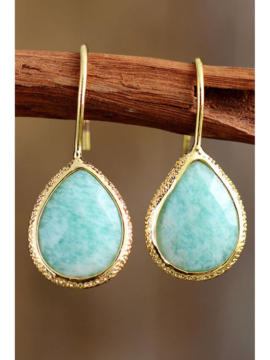 Handmade Natural Stone Teardrop Earrings