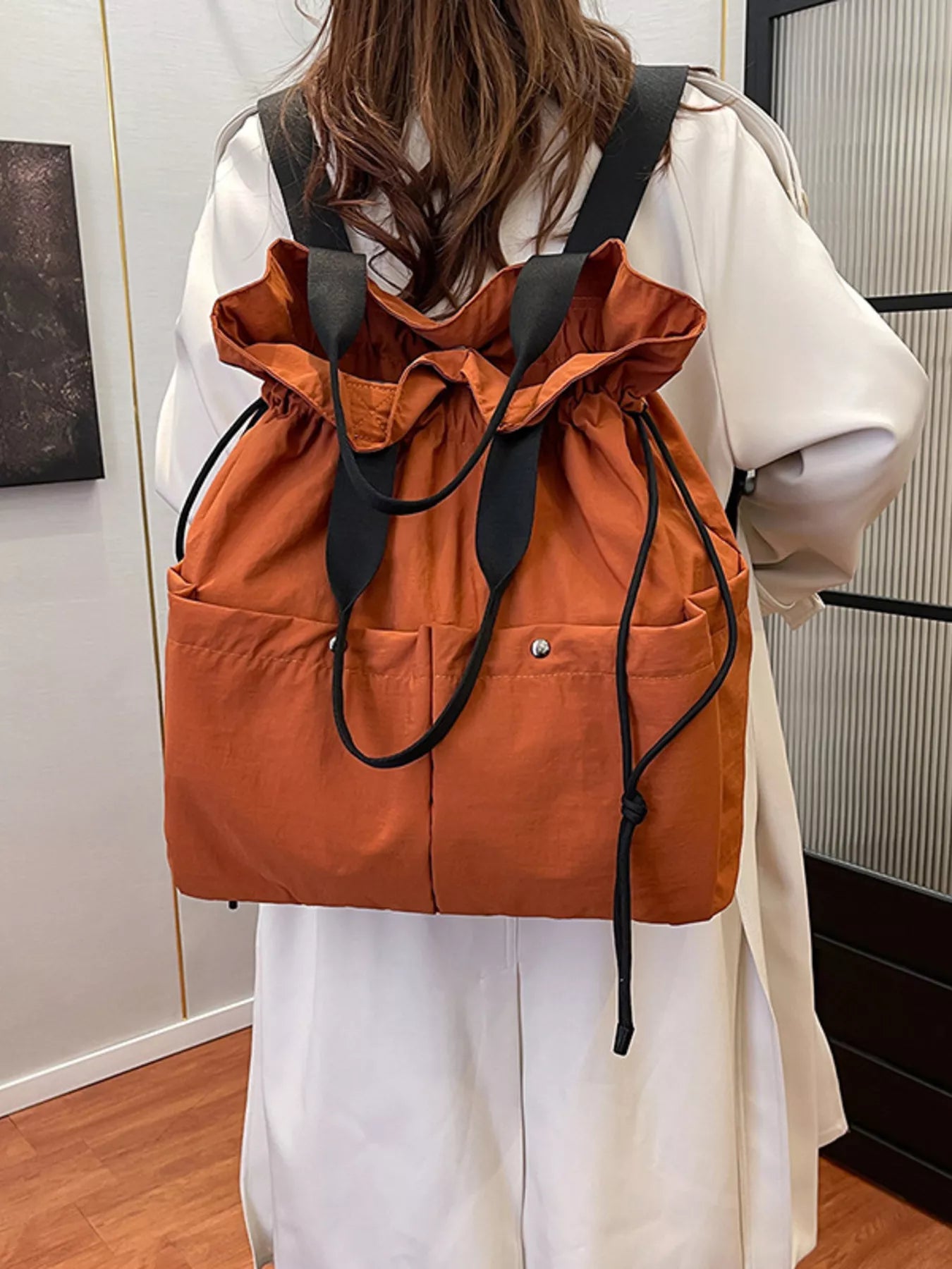 Drawstring Closure Lightweight Backpack Bag nicholesgifts