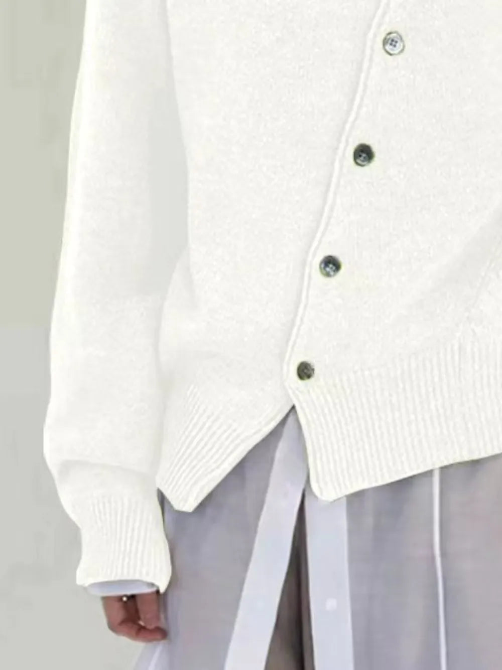 Dropped Shoulder Buttoned Cardigan nicholesgifts