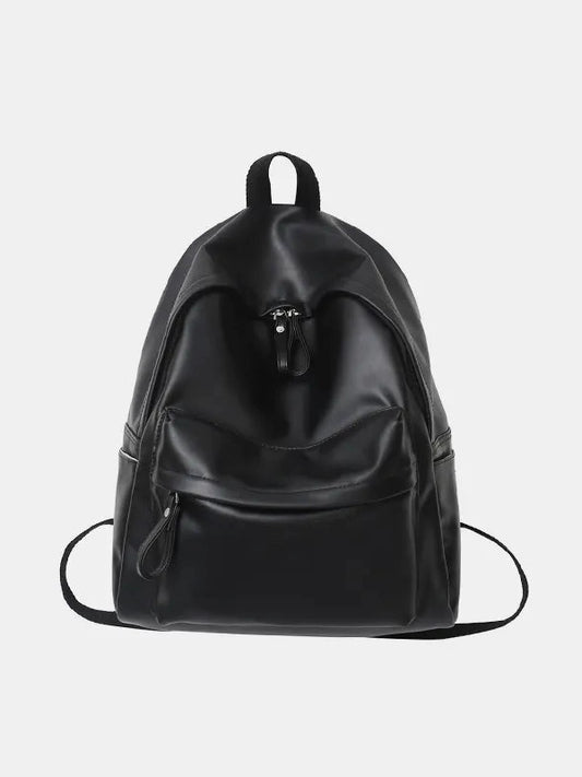 PU Leather Zip Backpack Bag nicholesgifts