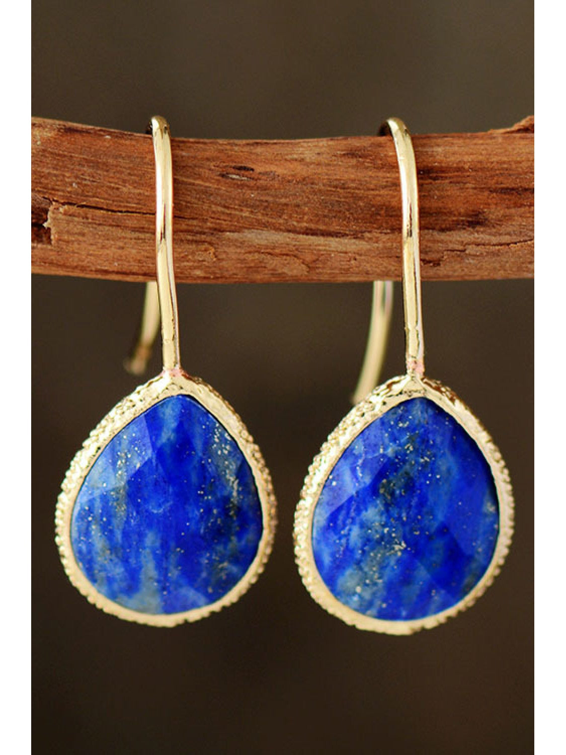 Handmade Natural Stone Teardrop Earrings