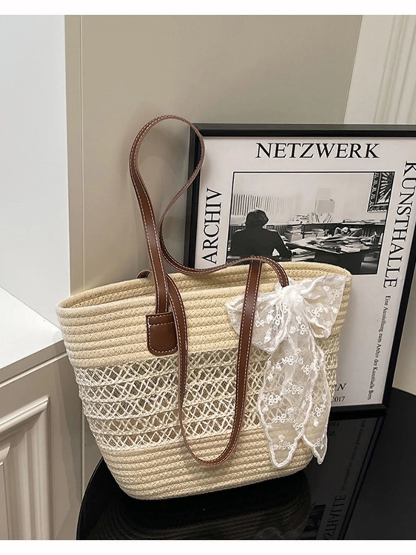 Woven Straw Shoulder Bag Trendsi