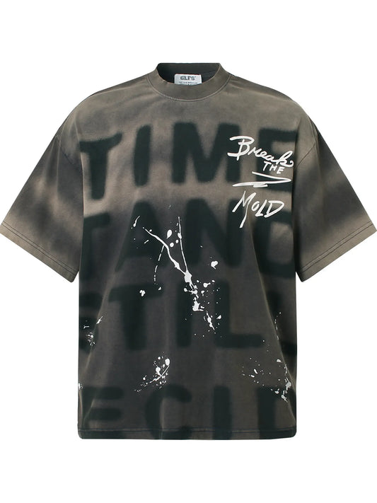 Men's Graffiti Style Oversized T-Shirt Trendsi