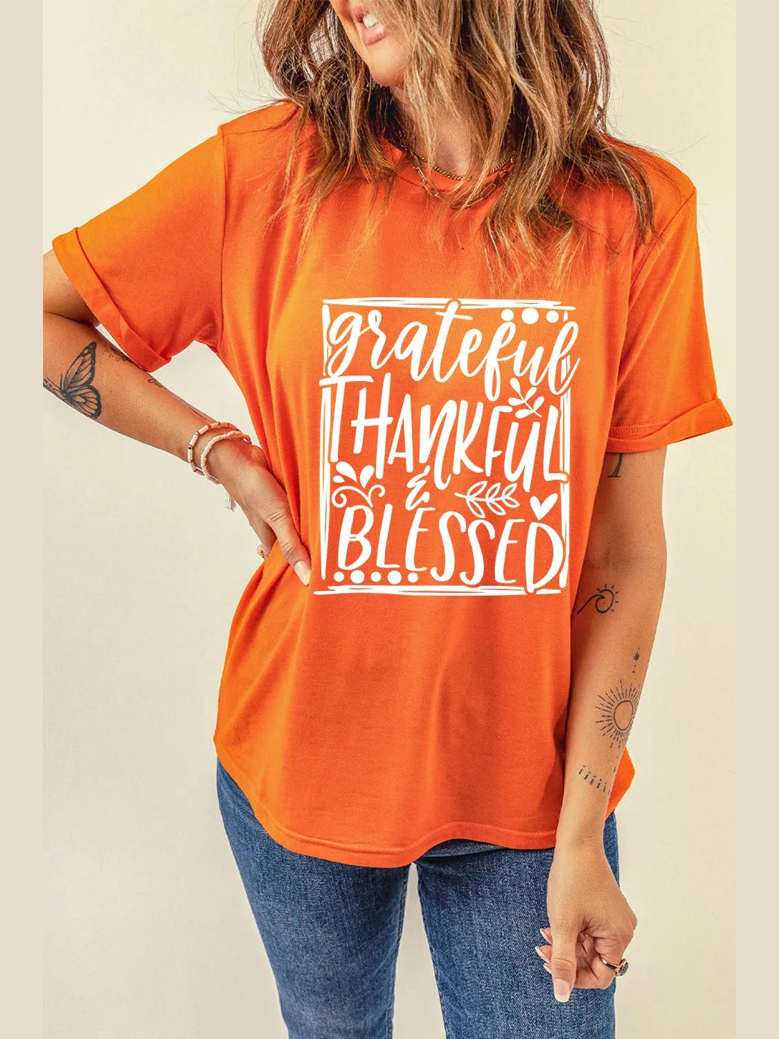 Letter Graphic Round Neck Short Sleeve T-Shirt