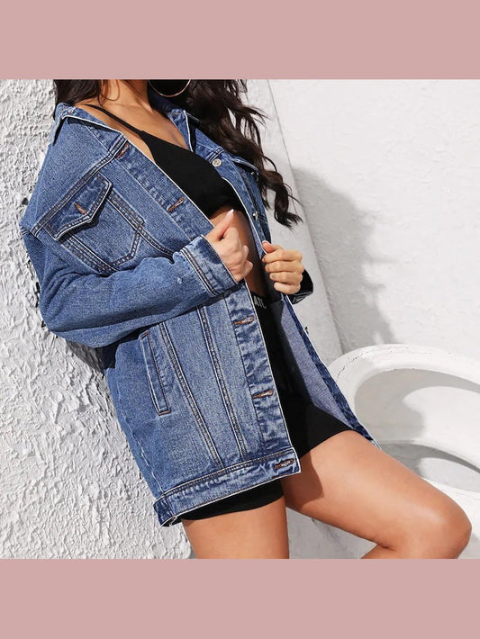 Long Sleeve Denim Jacket nicholesgifts