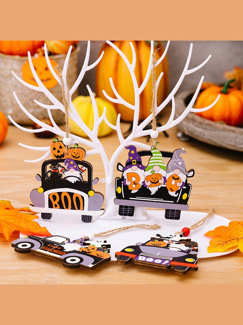 4-Piece Halloween Element Car-Shape Hanging Widgets