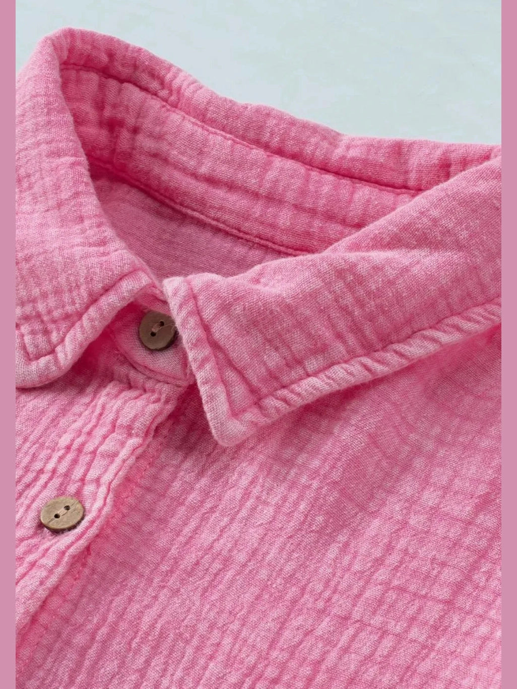 Button Down Collared Neck Long Sleeve Shirt NicholesGifts