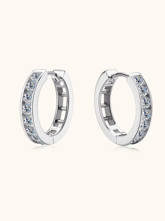 Women Moissanite 925 Sterling Silver Huggie Earrings NicholesGifts