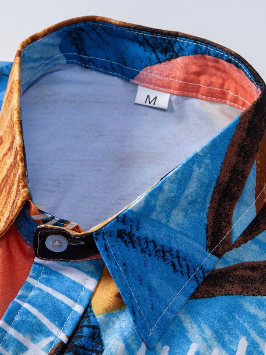 Men's Tropical Print Short Sleeve Button-Up Shirt NicholesGifts