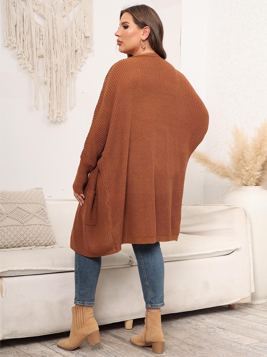 Women Plus Size Open Front Cardigan With Pockets NicholesGifts