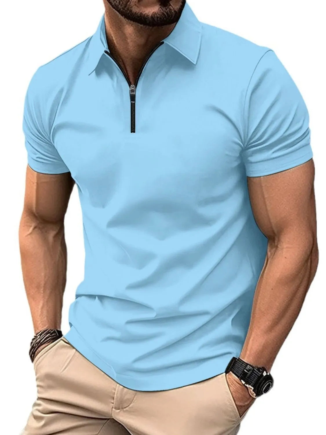 Men's Full Size Collared Neck Short Sleeve Polo Plus Size NicholesGifts