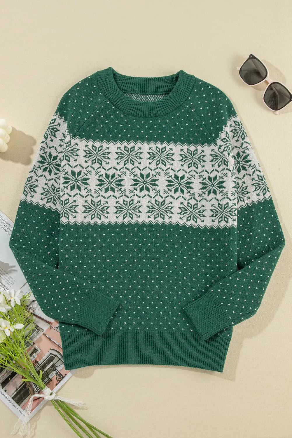 NicholesGifts Women Graphic Round Neck Long Sleeve Sweater NicholesGifts