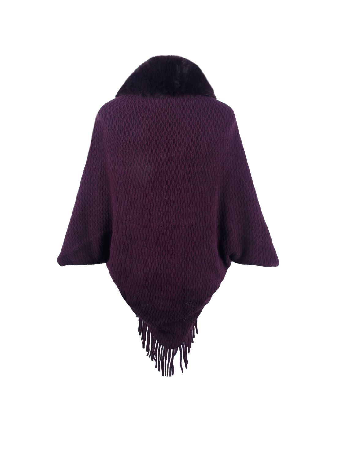 NicholesGifts Women Open Front Fringe Hem Poncho NicholesGifts
