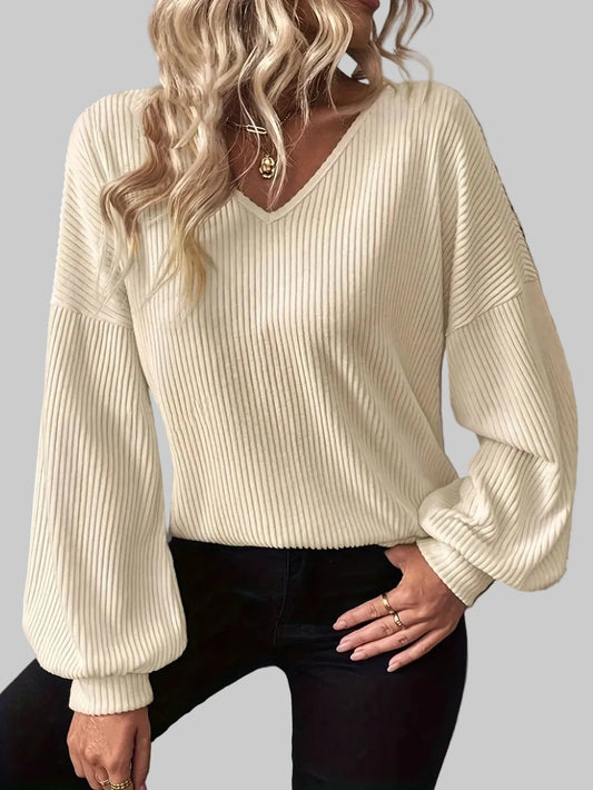 Women Bow Back V-Neck Drop Shoulder T-Shirt nicholesgifts