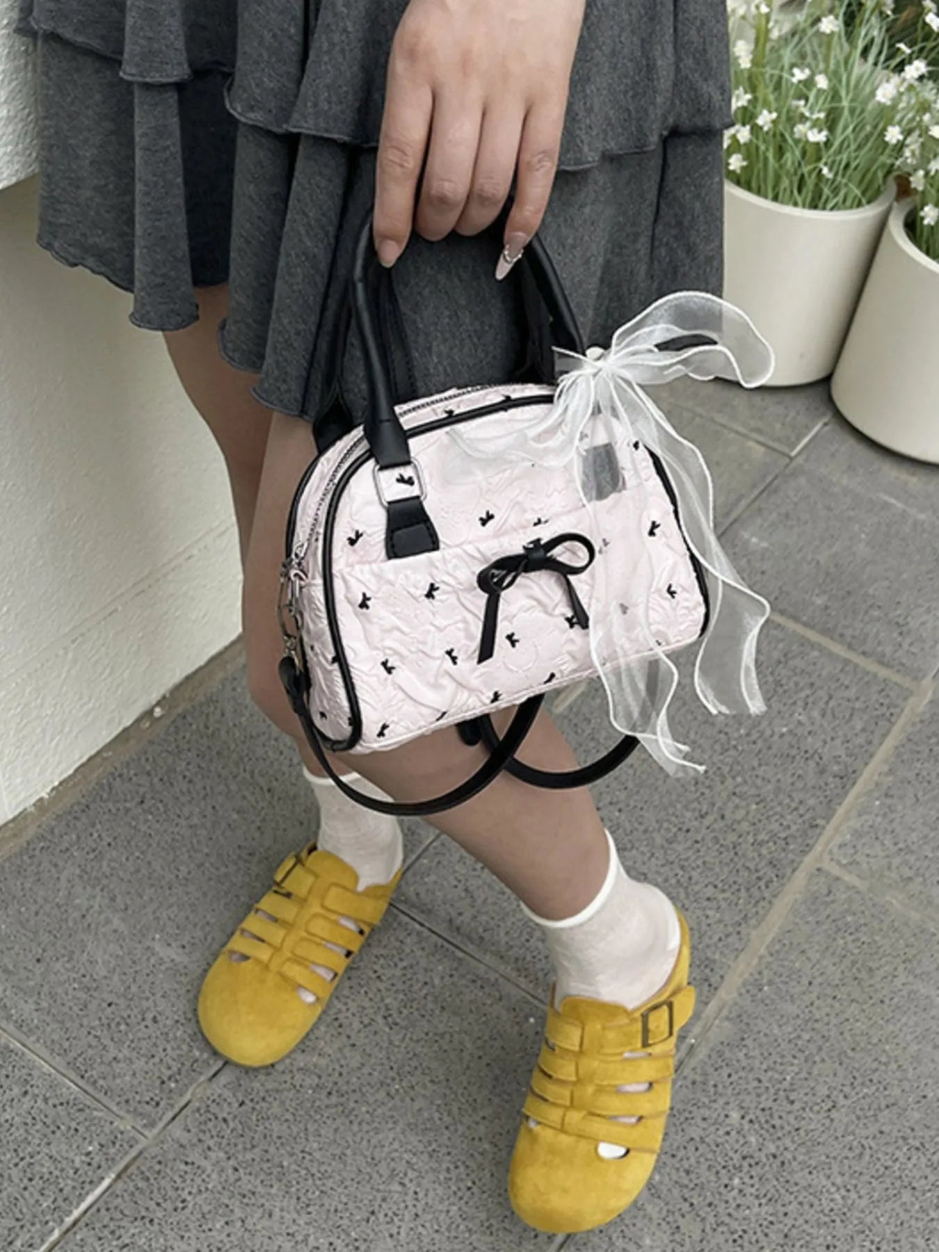 Ruched Bow Crossbody Bag Trendsi
