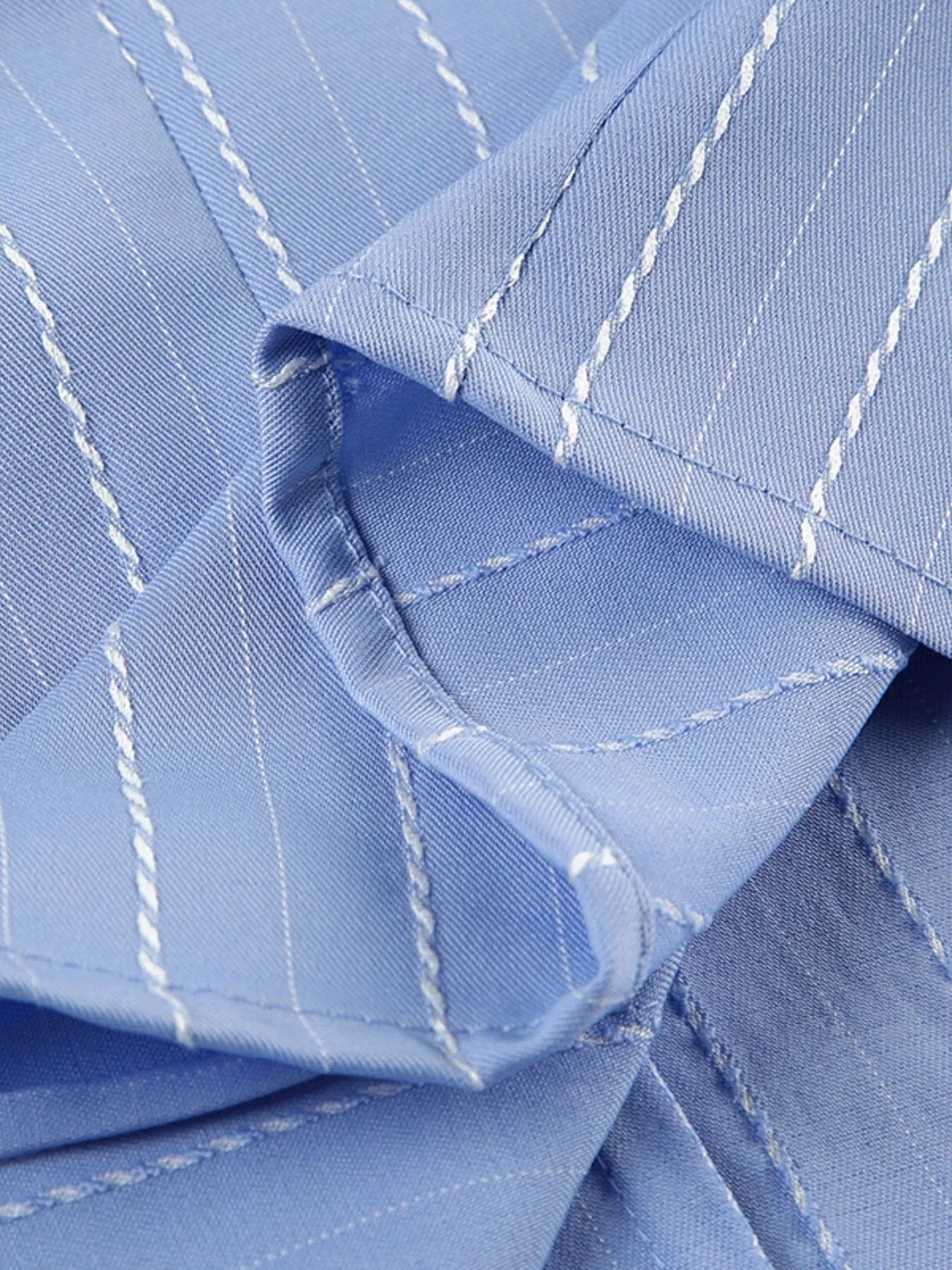 Striped Button-Down Collared Neck Shirt Trendsi