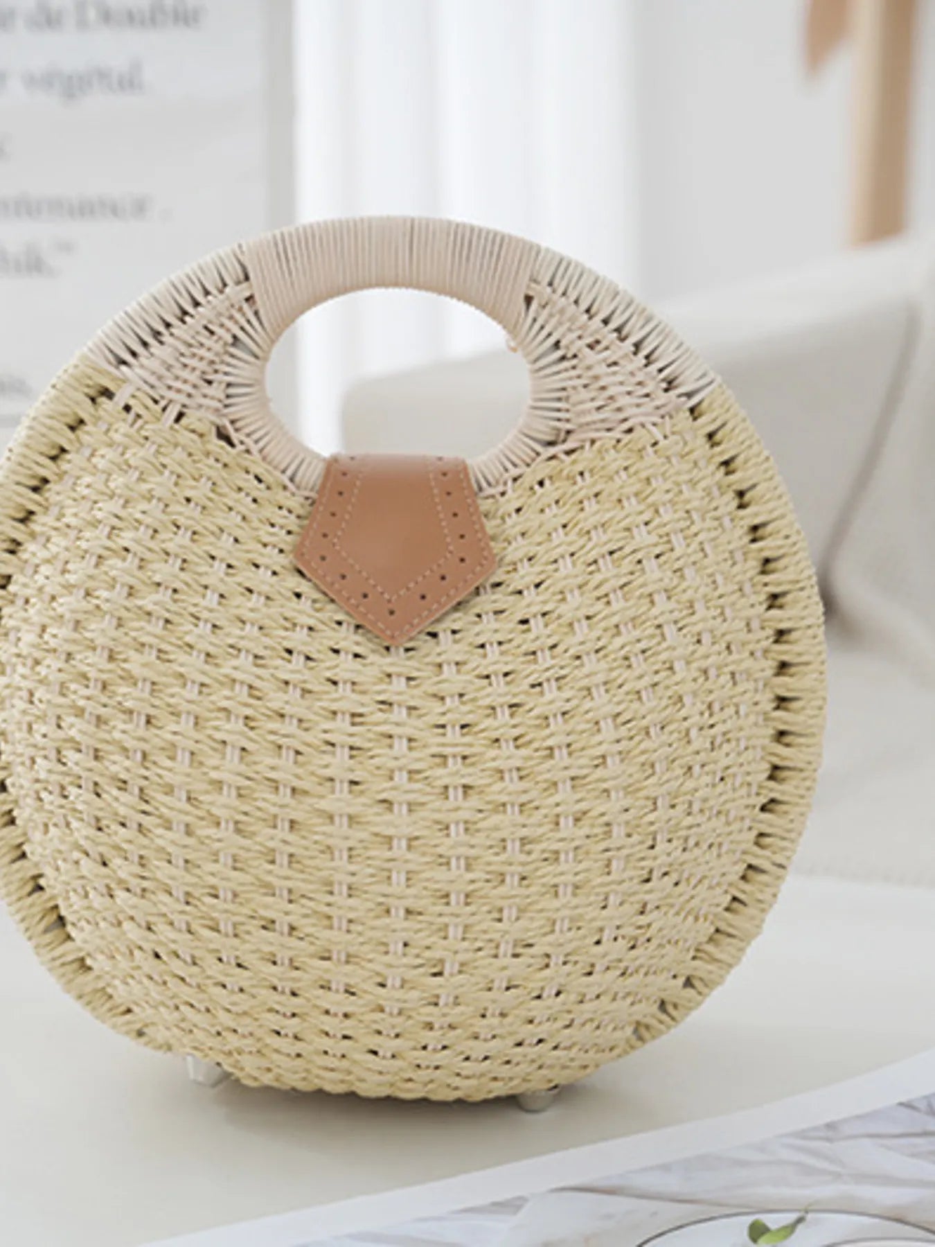 Straw Braided Round Handbag Trendsi
