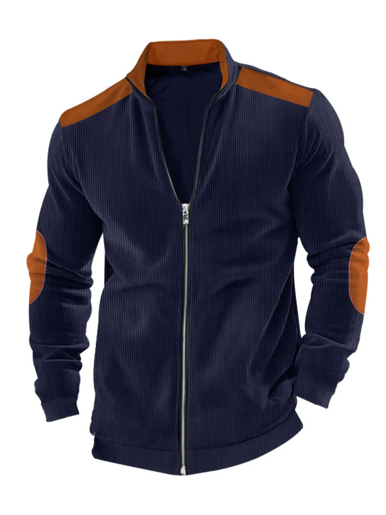 Men's Full Size Zip Up Long Sleeve Jacket Plus Size Trendsi
