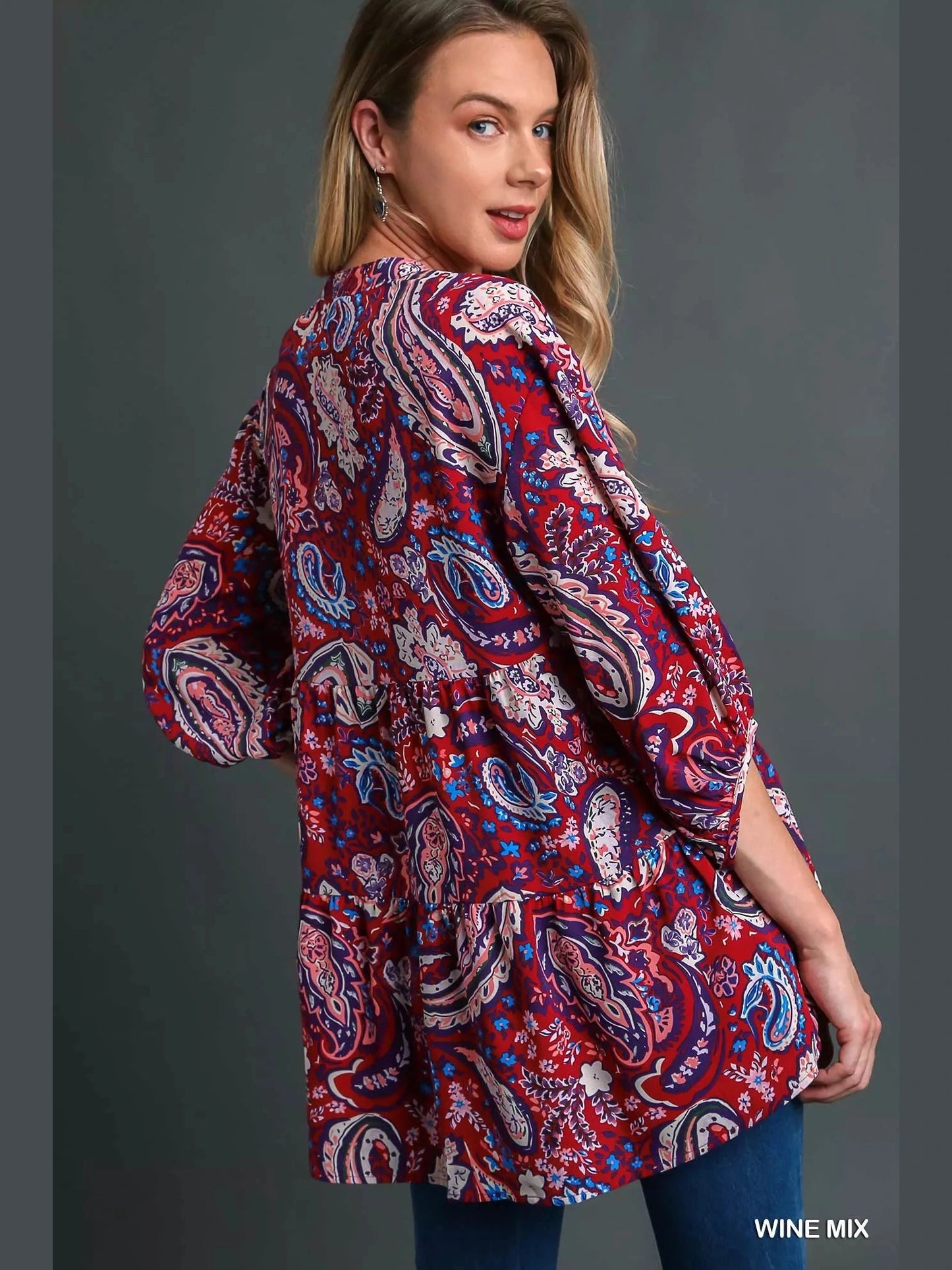 Umgee Mix Paisley Boho Tunic Blouse NicholesGifts