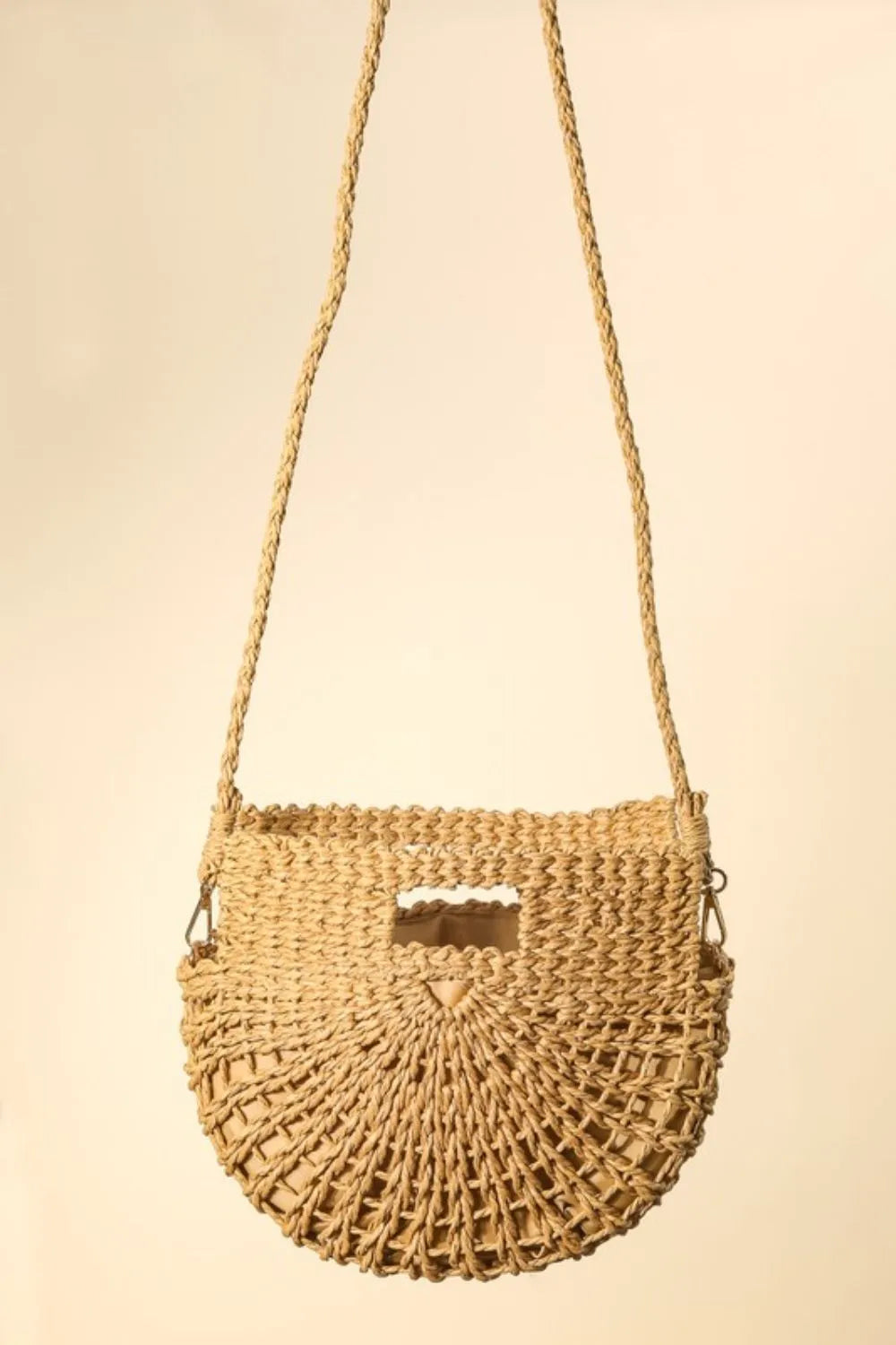 Fame Braided Semi Circle Tote Bag Trendsi