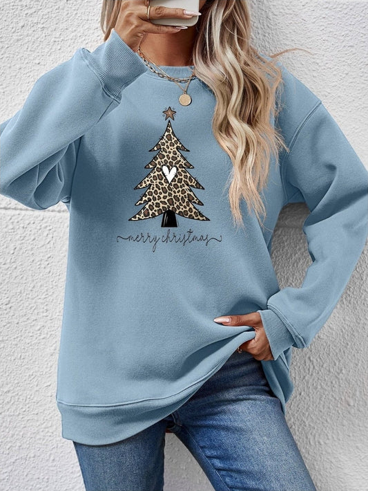Christmas Tree Graphic Long Sleeve Sweatshirt NicholesGifts