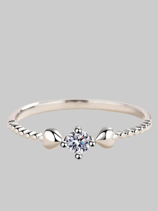 Women Adored Moissanite Heart 925 Sterling Silver Ring nicholesgifts