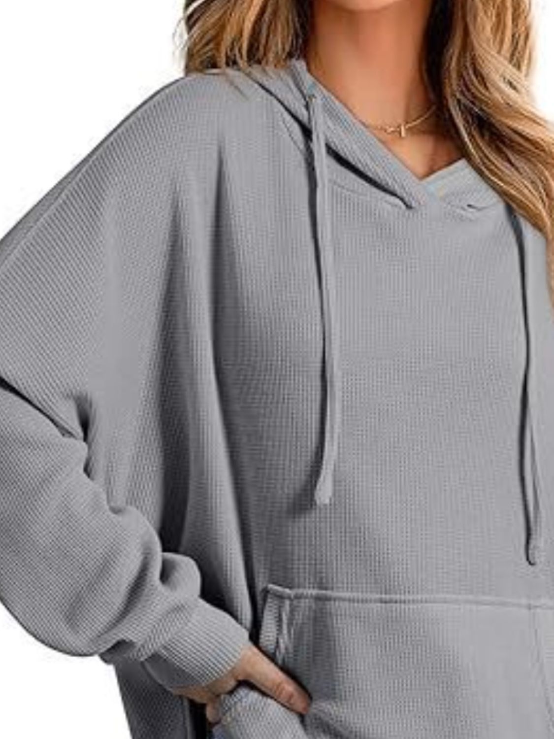 NicholesGifts Women Drawstring Slit Long Sleeve Hoodie NicholesGifts