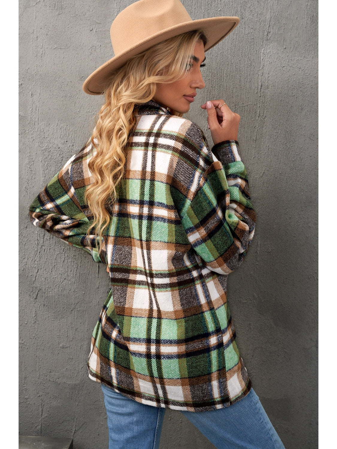 Plaid Pocketed Button Down Shacket NicholesGifts