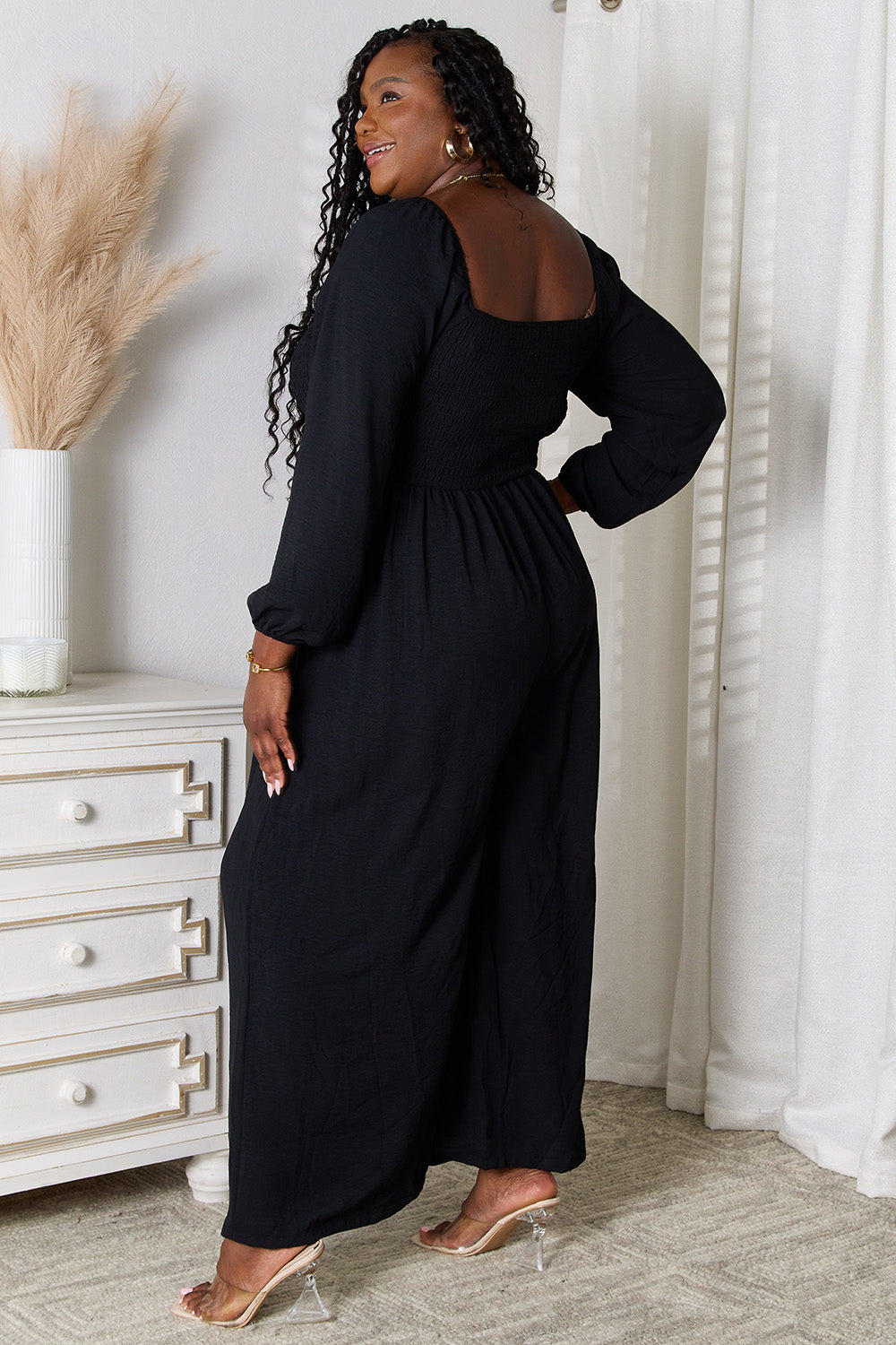 Double Take Square Neck Jumpsuit with Pockets NicholesGifts