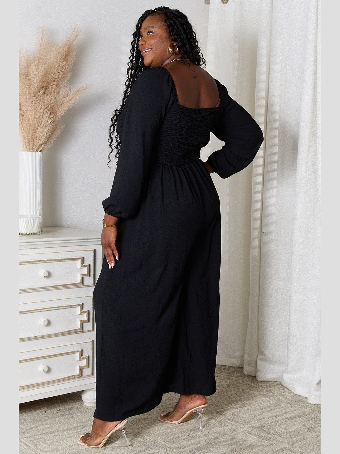 Double Take Square Neck Jumpsuit with Pockets nicholesgifts
