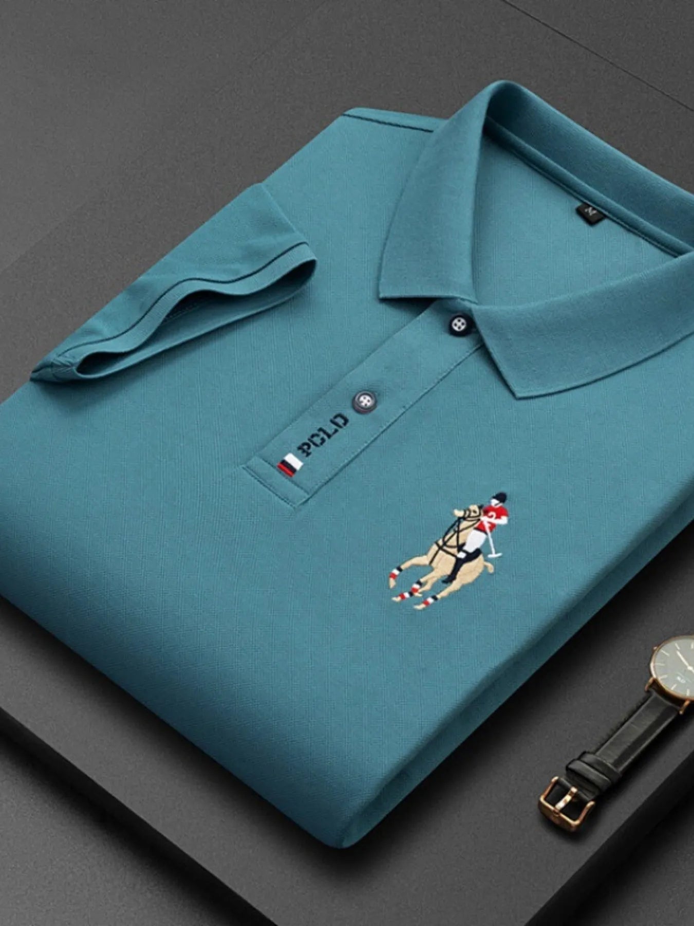 Men's Plus Size Short Sleeve Collared Neck Polo