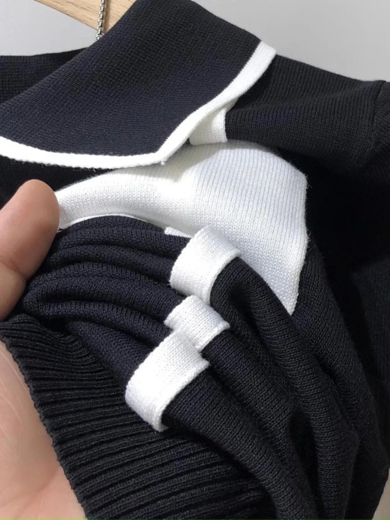 Men's Full Size Contrast Trim Knit Polo Shirt Plus Size