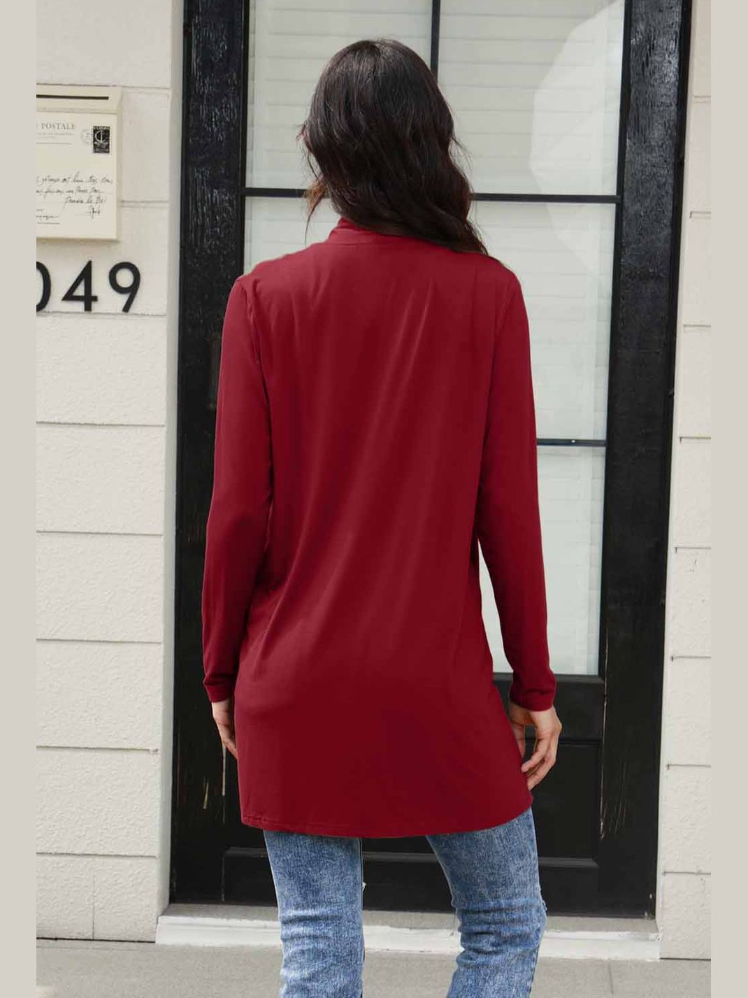 NicholesGifts Women Basic Bae Full Size Open Front Long Sleeve Cardigan with Pockets