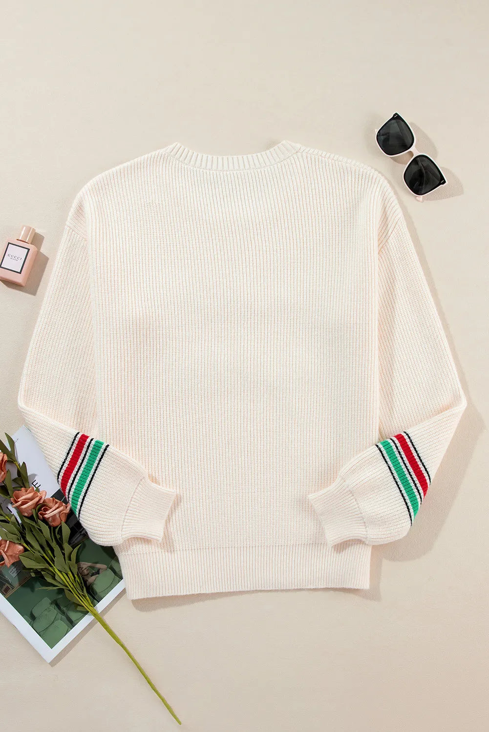 Letter Round Neck Long Sleeve Sweater NicholesGifts