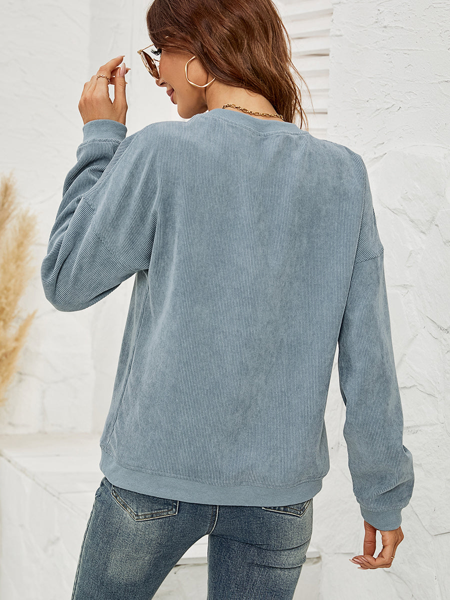 Women American Graphic Dropped Shoulder Sweatshirt NicholesGifts