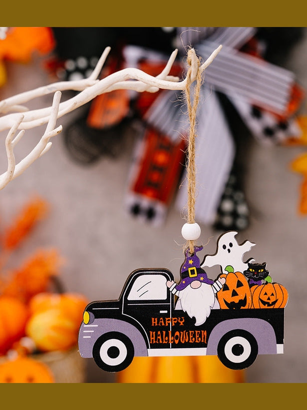 4-Piece Halloween Element Car-Shape Hanging Widgets